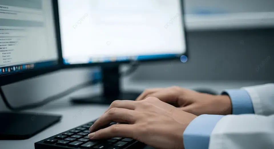 person typing